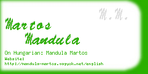 martos mandula business card